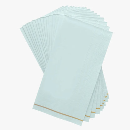 MINT WITH GOLD STRIPE NAPKINS