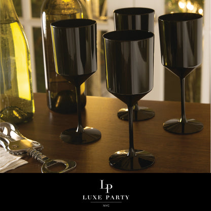 BLACK REUSABLE WINE CUPS | 4 PACK