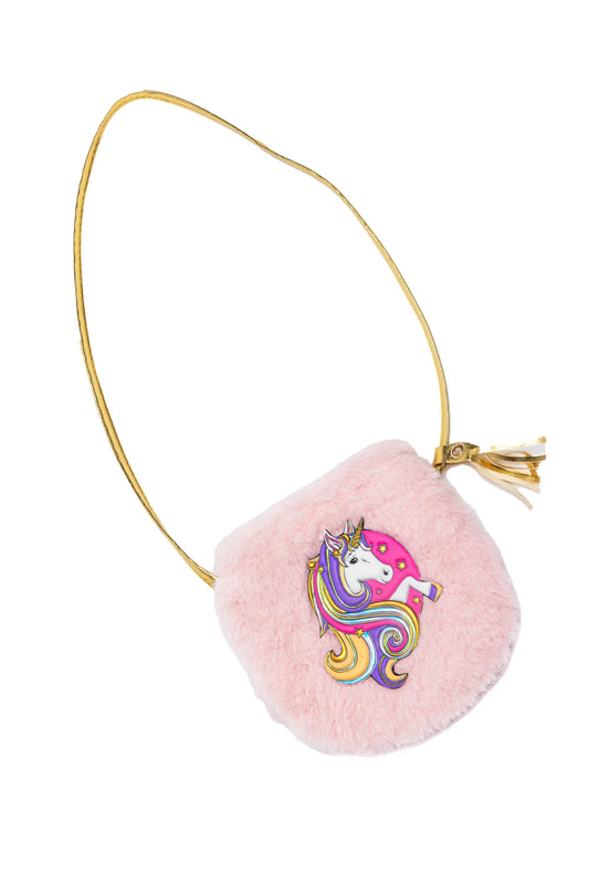 FLUFFY PINK UNICORN PETITE PURSE