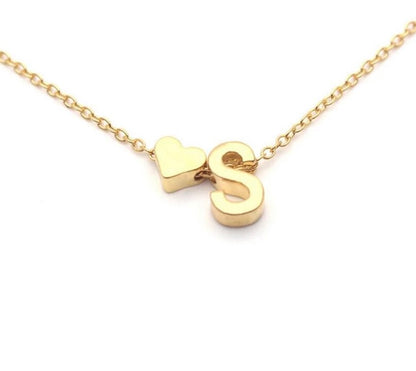 MINI HEART INITIAL NECKLACE