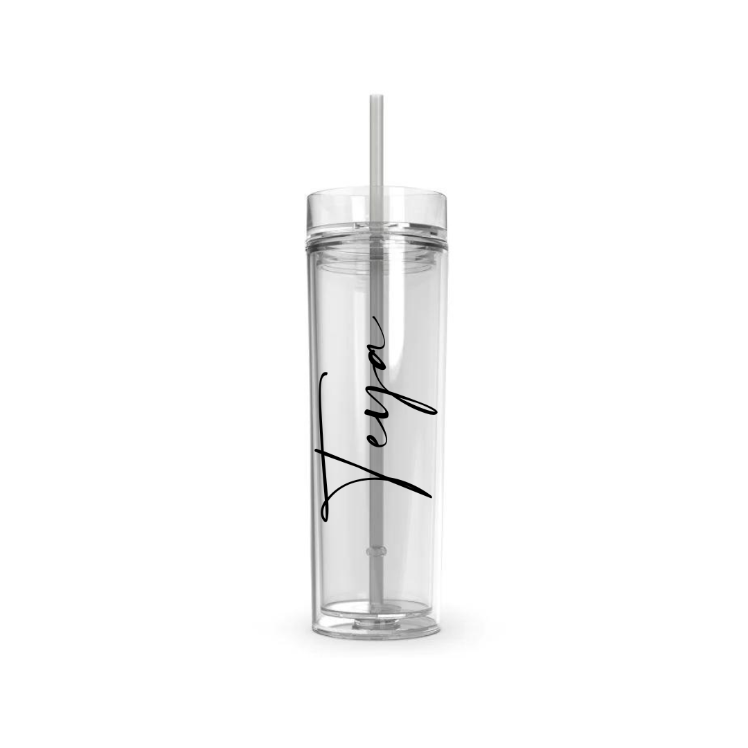 PERSONALIZED SKINNY CLEAR TUMBLERS