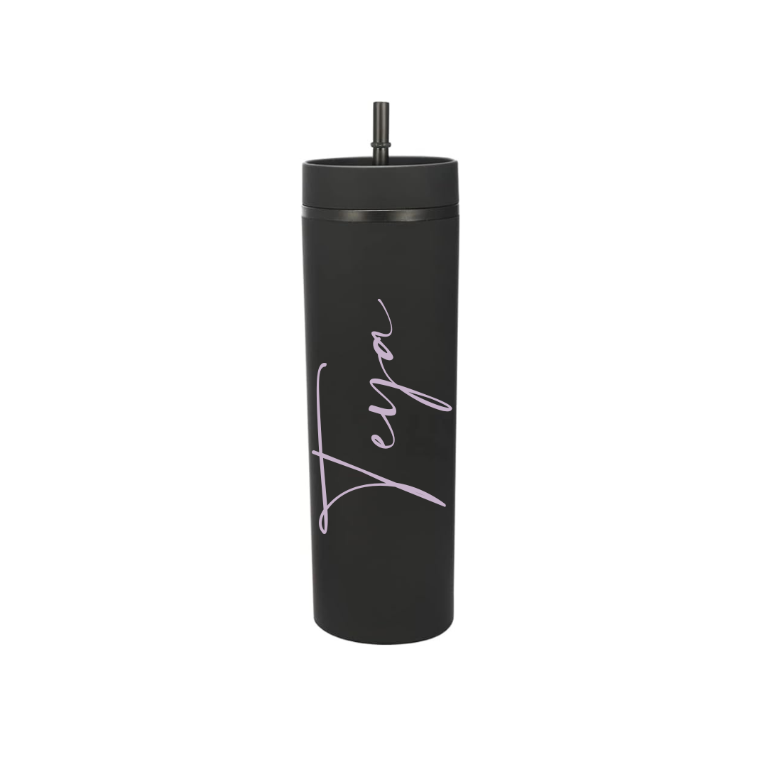 PERSONALIZED SKINNY BLACK TUMBLER