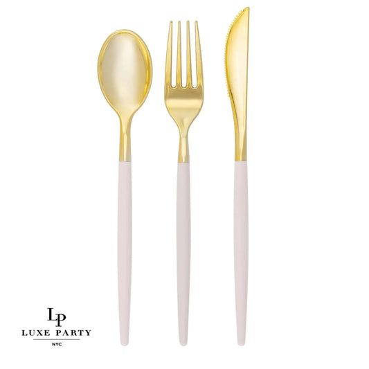 LINEN + GOLD CUTLERY SET | 32 PIECES