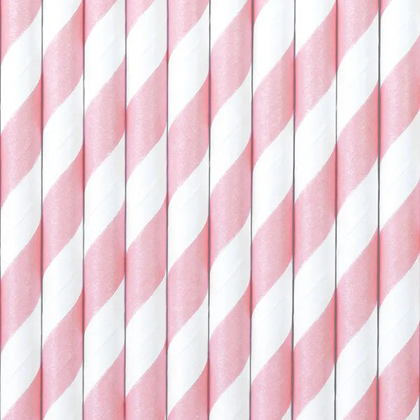 PINK AND WHITE PAPER STRAWS