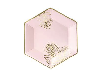 PINK AND GOLD LEAF PLATES