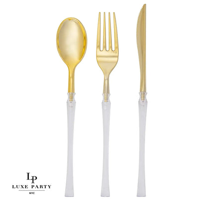 NEO CLEAR + GOLD CUTLERY SET | 32 PIECES