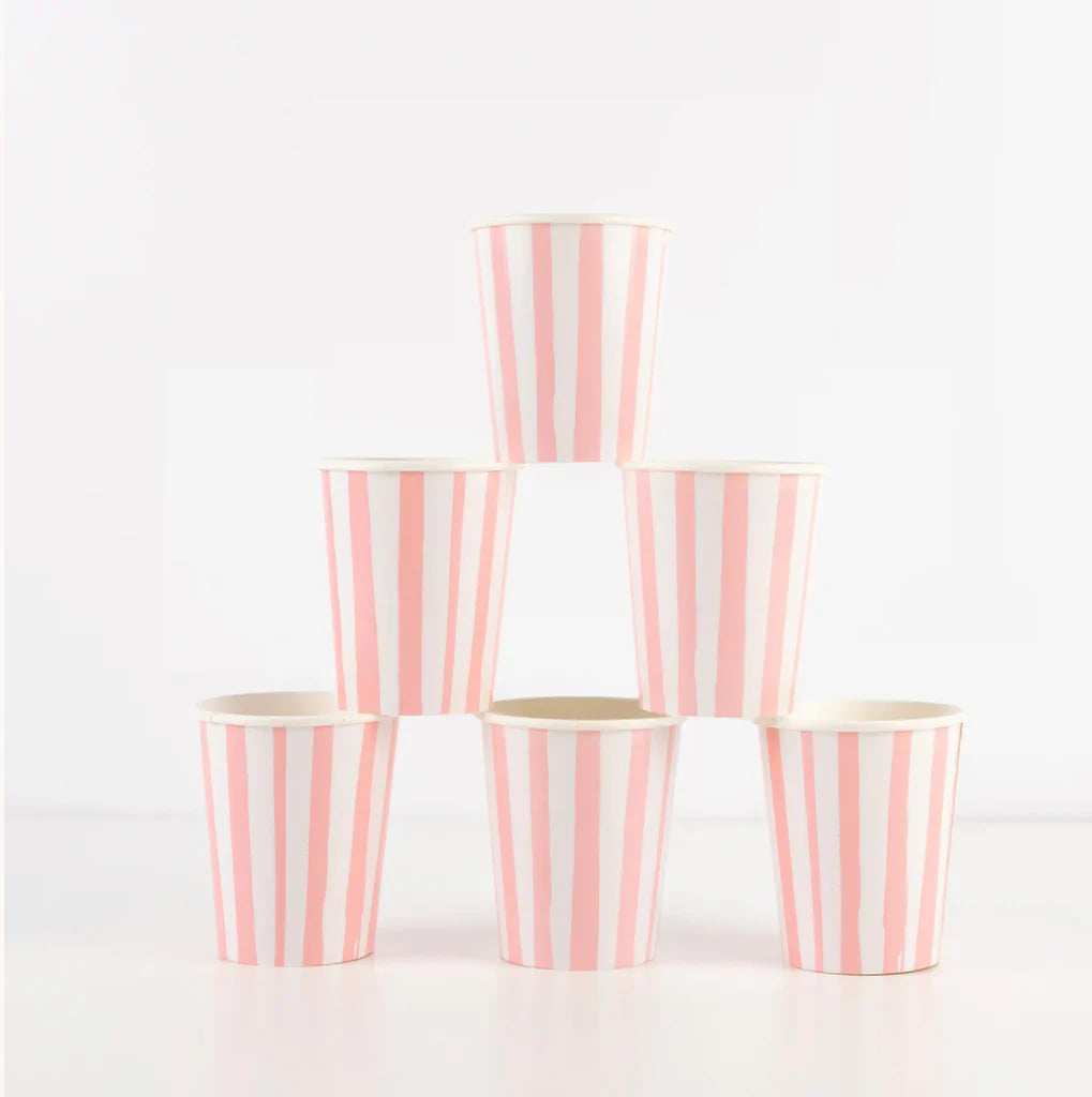 PINK STRIPED CUPS
