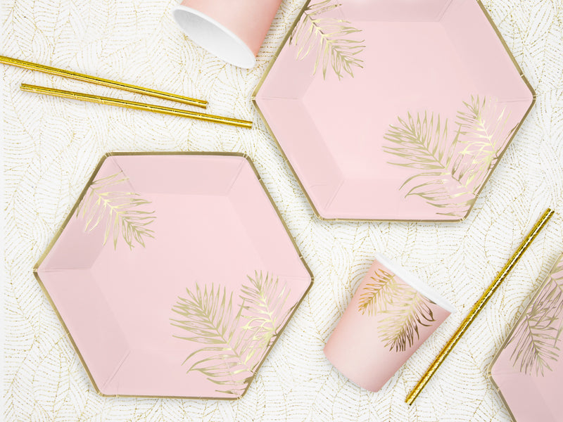 PINK AND GOLD LEAF PLATES