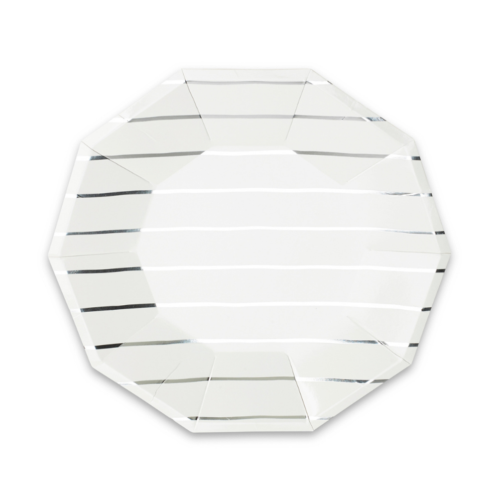 SILVER FRENCHIE STRIPED PLATES