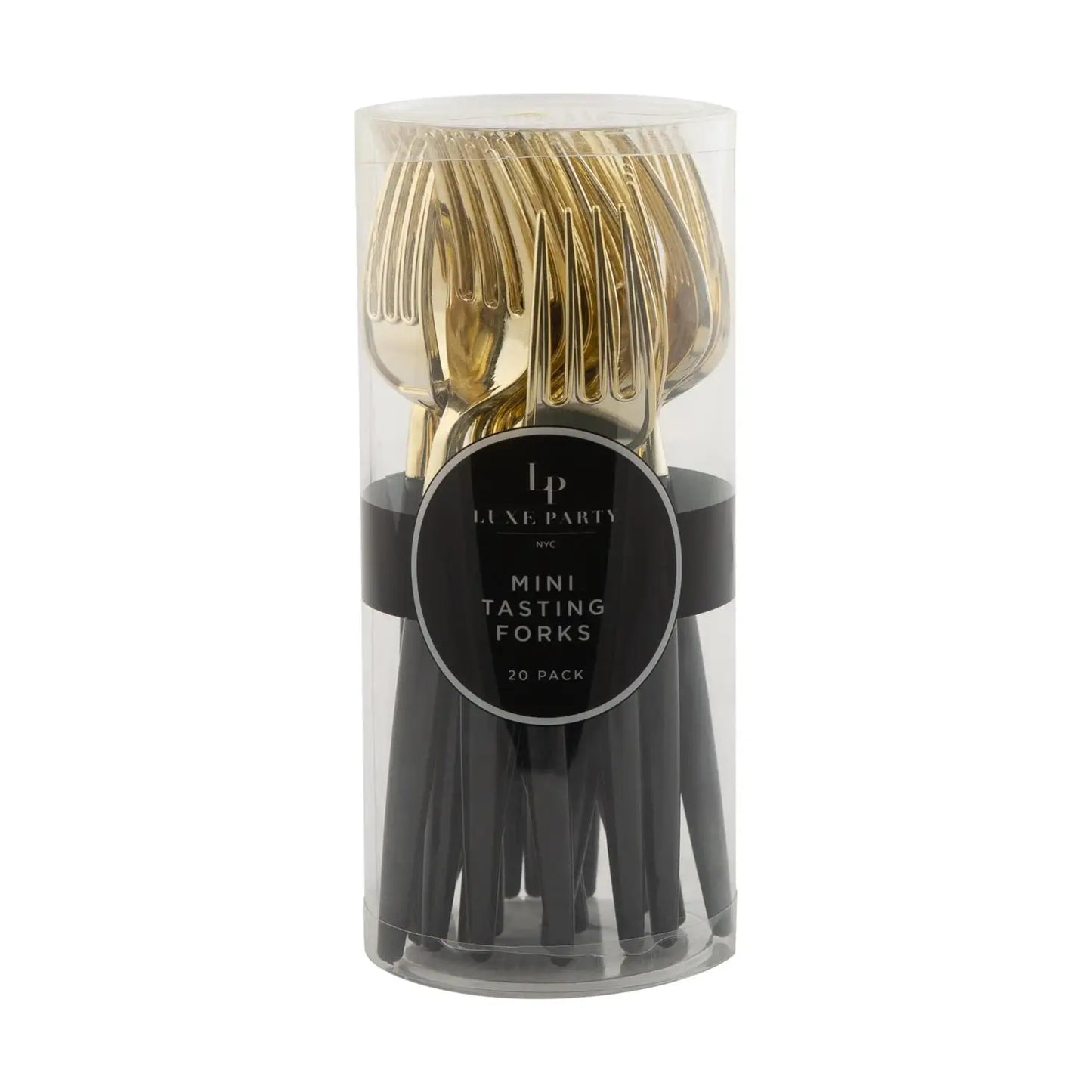 BLACK AND GOLD MINI FORKS | 20 PIECES