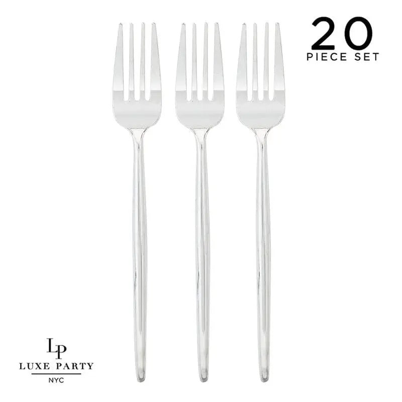 CHIC ROUND SILVER FORKS | 20 PIECES