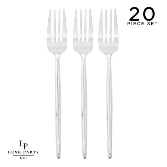CHIC ROUND SILVER FORKS | 20 PIECES
