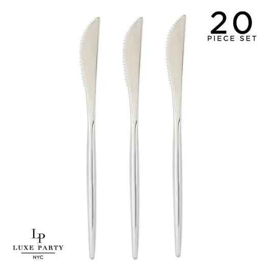CHIC ROUND SILVER KNIVES | 20 PIECES