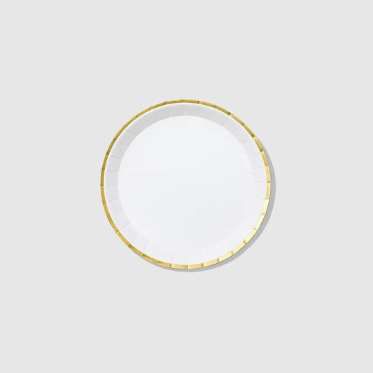 WHITE AND GOLD SMALL PARTY PLATES
