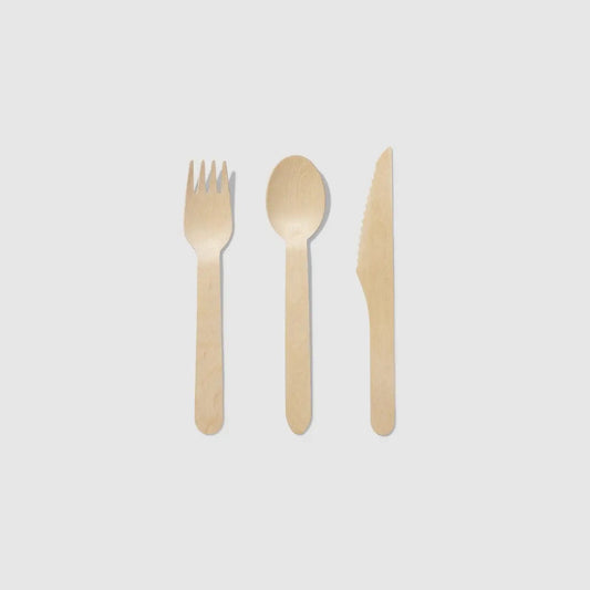 WOODEN CUTLERY SET | 30 PIECES