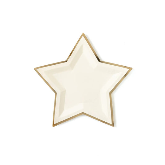 CREAM STAR SHAPED PARTY PLATE